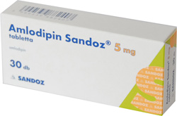 AMLODIPIN SANDOZ 5 MG TABLETTA 30X Adatlap / PirulaPatika online  gyógyszertár