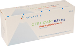 CERTICAN 0,25 MG DISZPERGLD TABLETTA
