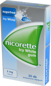 NICORETTE ICY WHITE GUM 2 MG GYGYSZERES RGGUMI