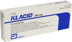 KLACID 250 MG FILMTABLETTA
