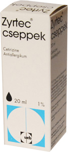ZYRTEC 10 MG/ML BELSLEGES OLDATOS CSEPPEK