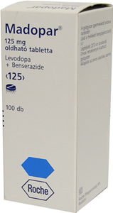 MADOPAR 100 MG/25 MG DISZPERGLD TABLETTA