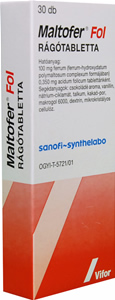 MALTOFER FOL 100 MG/0,35 MG RGTABLETTA