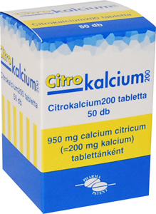 CITROKALCIUM 200 MG TABLETTA