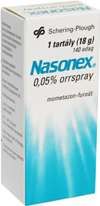 NASONEX 0,05% SZUSZPENZIS ADAGOLT ORRSPRAY