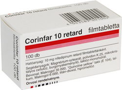 CORINFAR 10 MG RETARD FILMTABLETTA