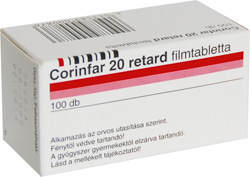 CORINFAR 20 MG RETARD FILMTABLETTA