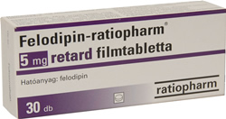 FELODIPIN-RATIOPHARM 5 MG RETARD FILMTABLETTA