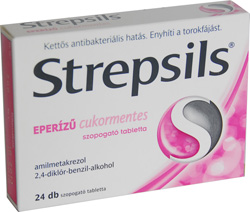 STREPSILS EPERZ CUKORMENTES SZOPOGAT TABLETTA