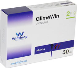 GLIMEPIRID-ZENTIVA 2 MG TABLETTA