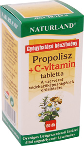 NATURLAND PROPOLISZ+ C-VITAMIN SZOPOGAT TABL.